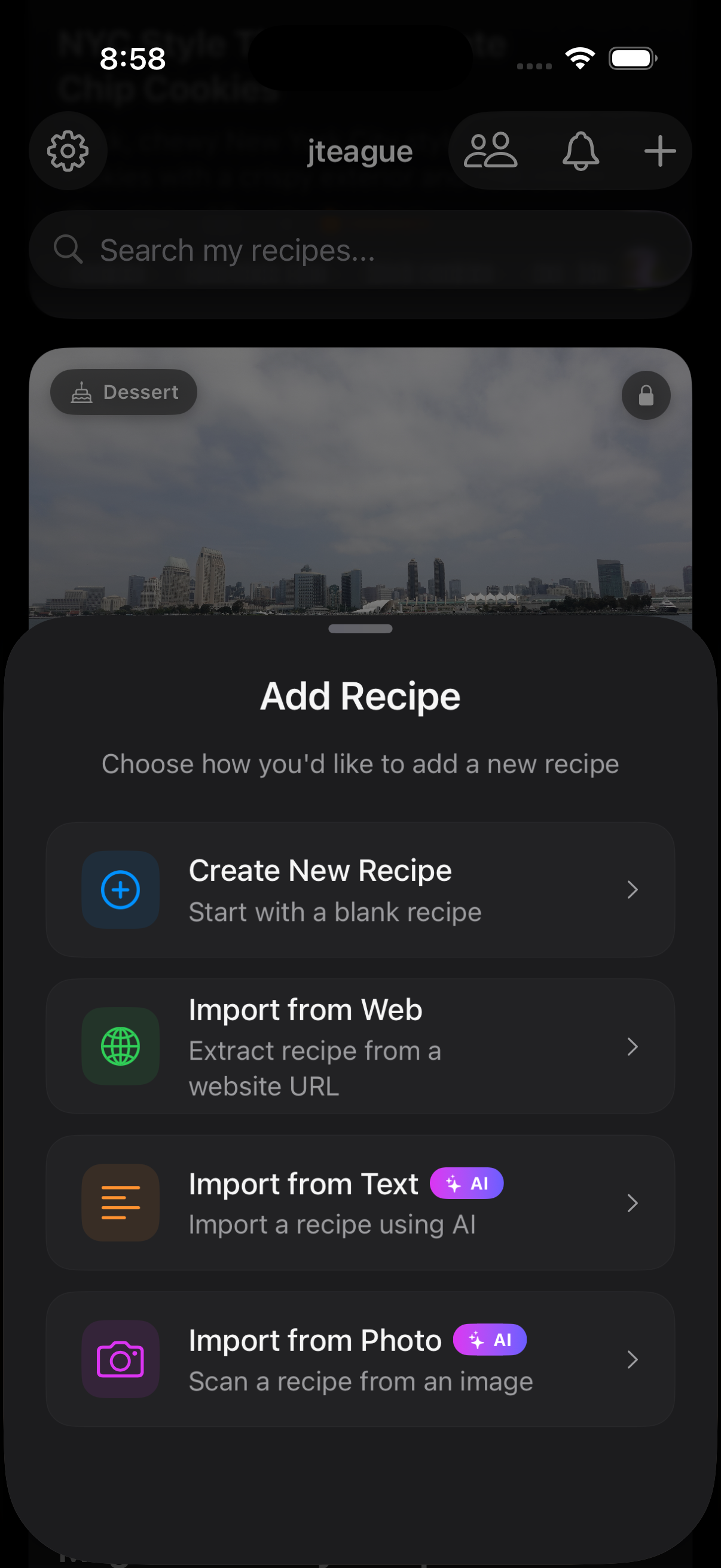 Add recipe view