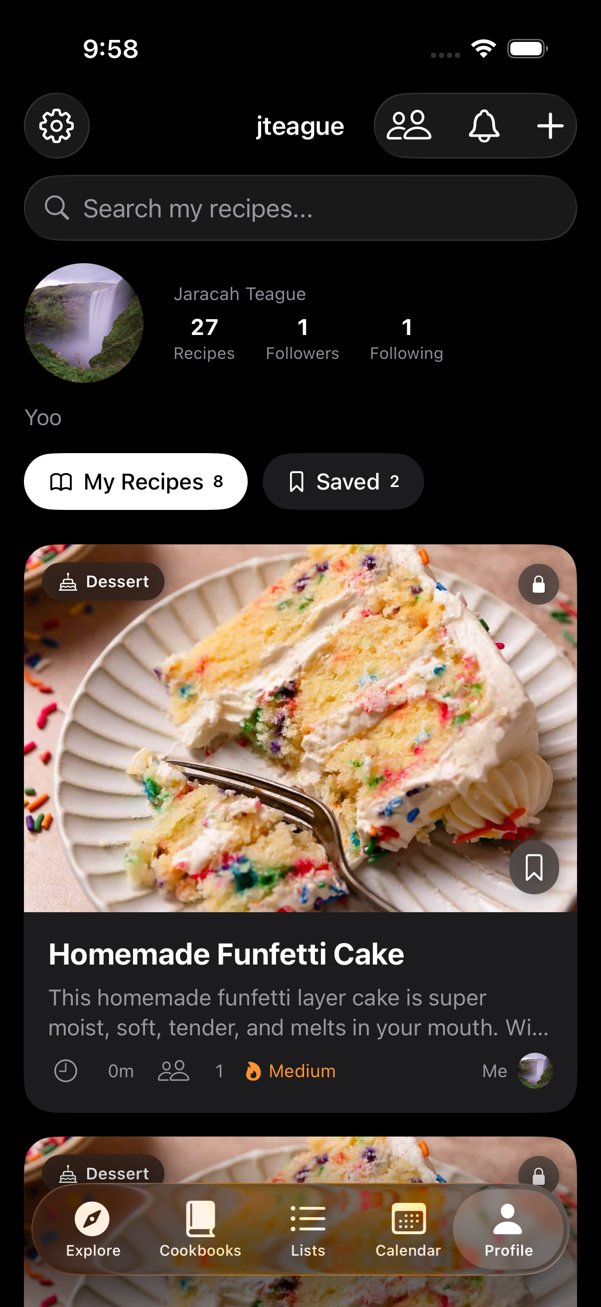 User profile and collections